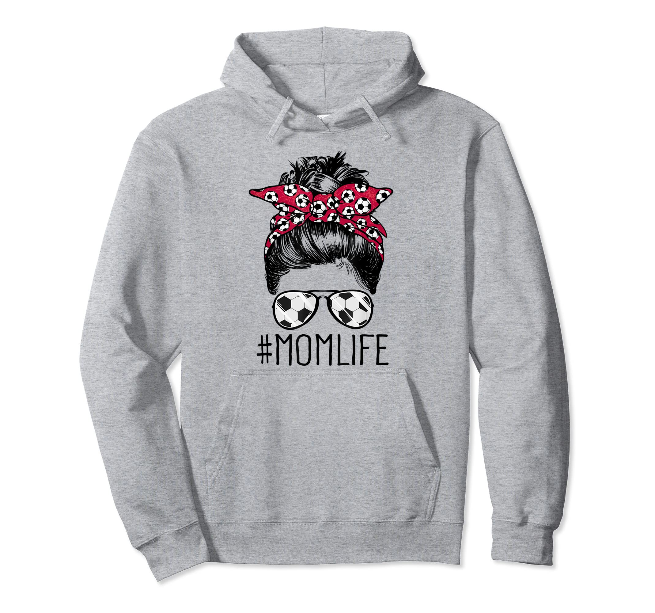Soccer Mom Funny Soccer Ball Glasses Bow Hoodie - Minimalist Print Unisex - T-Shirt, Sweatshirt, Hoodie