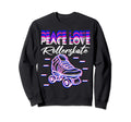 Rollerskate Peace Lover Rollerskating Sweatshirt - Minimalist Print Unisex - T-Shirt, Sweatshirt, Hoodie