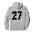 Number 27 Backside 80S 90S Team Jersey Hoodie - Novelty Apparel Men Women - T-Shirt, Sweatshirt, Hoodie
