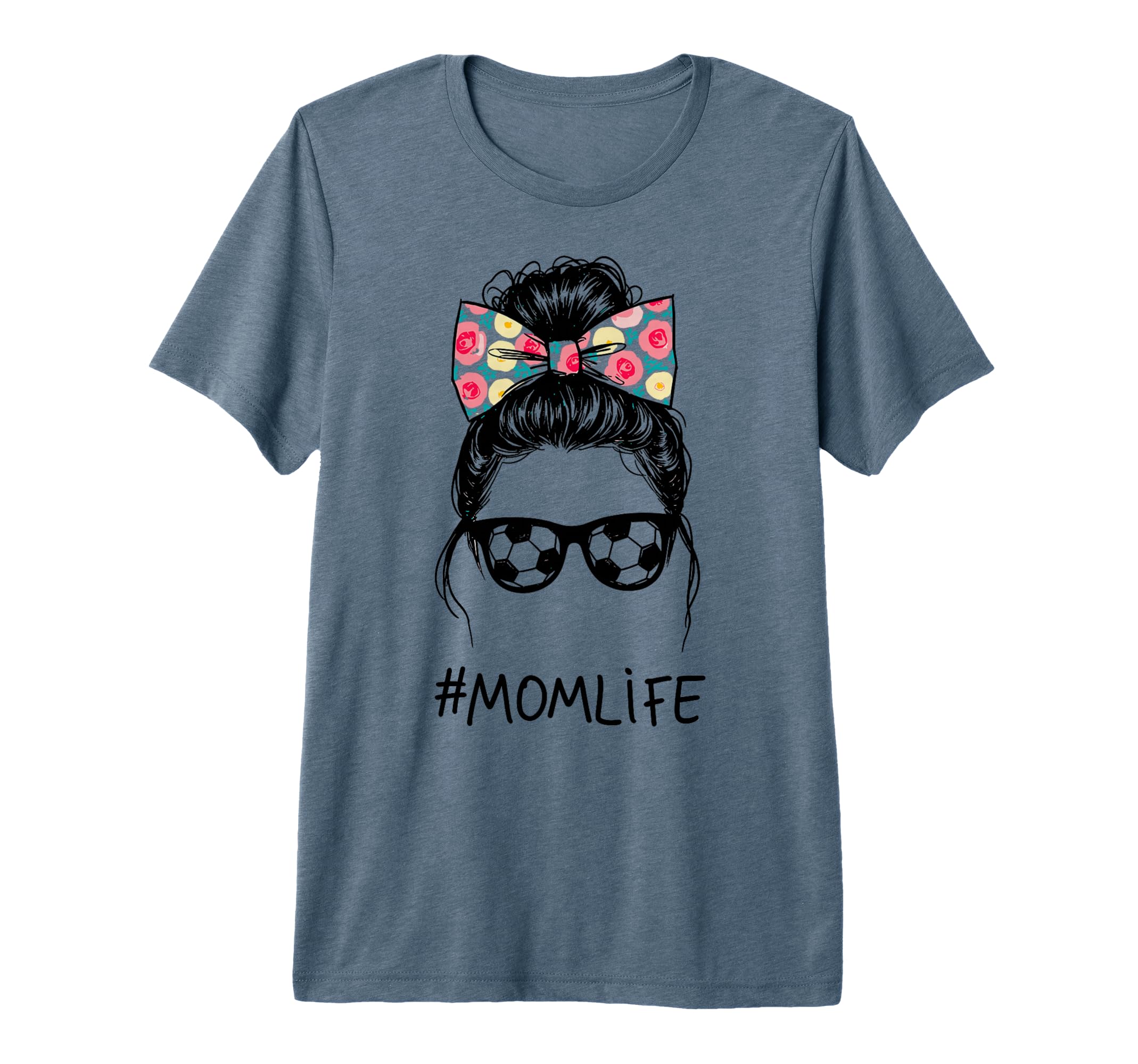 Messy Bun Bandana Soccer Mom Life T-Shirt - Novelty Apparel Men Women - T-Shirt, Sweatshirt, Hoodie