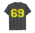Number 69 Varsity Distressed T-Shirt - Casual Everyday Wear for Adults - T-Shirt, Sweatshirt, Hoodie