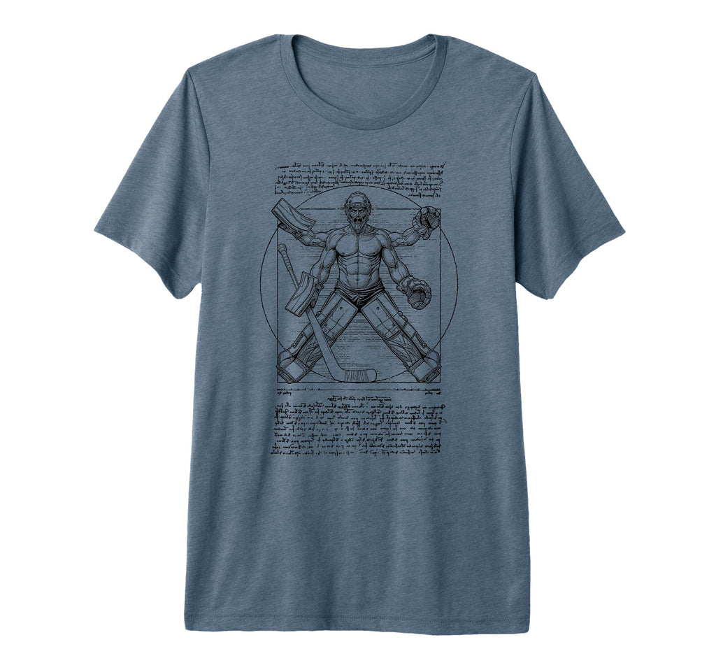 Ice Hockey Goalie Goalkeeper Vitruvian T-Shirt - Aesthetic Graphic Unisex - T-Shirt, Sweatshirt, Hoodie