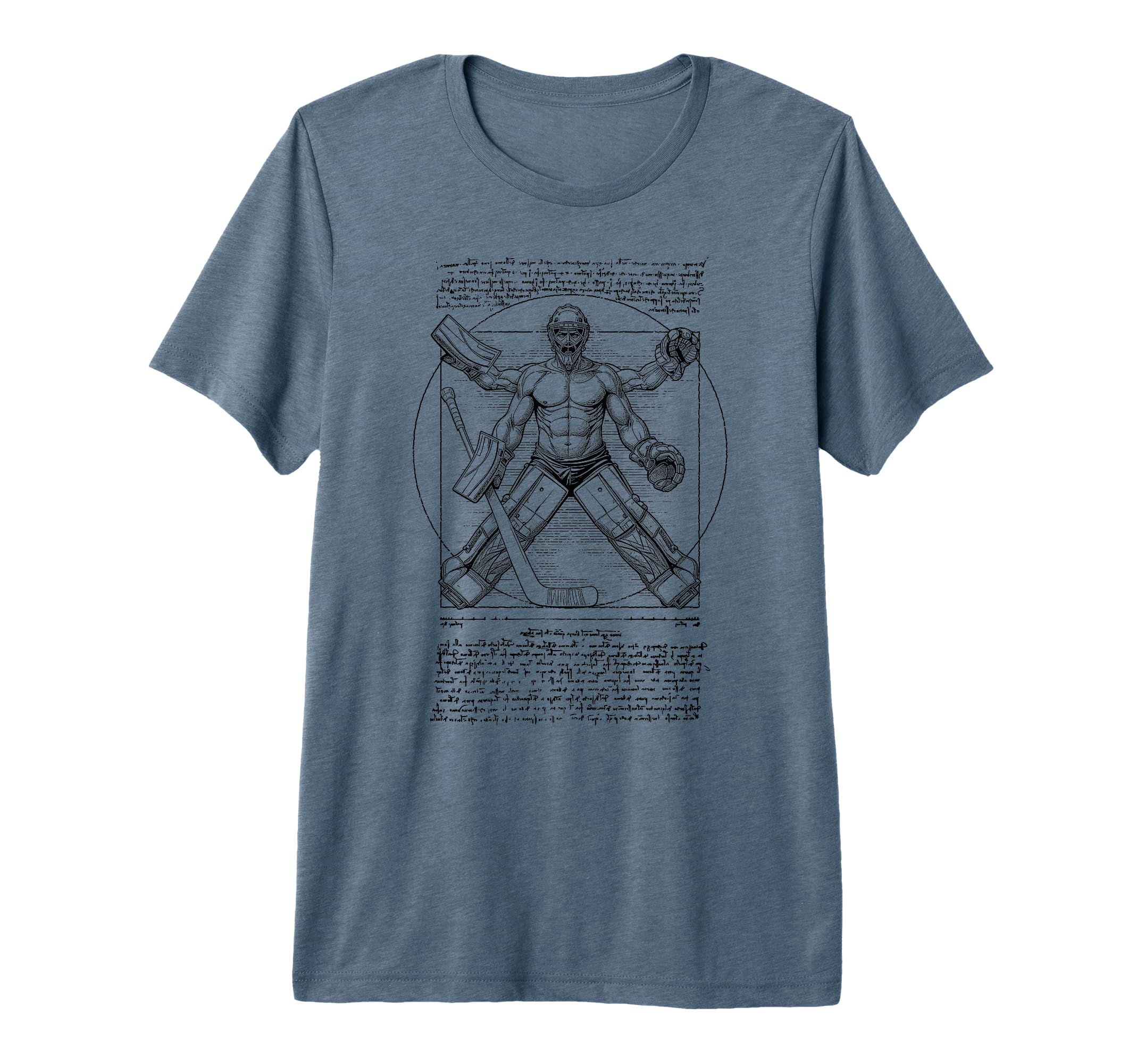Ice Hockey Goalie Goalkeeper Vitruvian T-Shirt - Aesthetic Graphic Unisex - T-Shirt, Sweatshirt, Hoodie