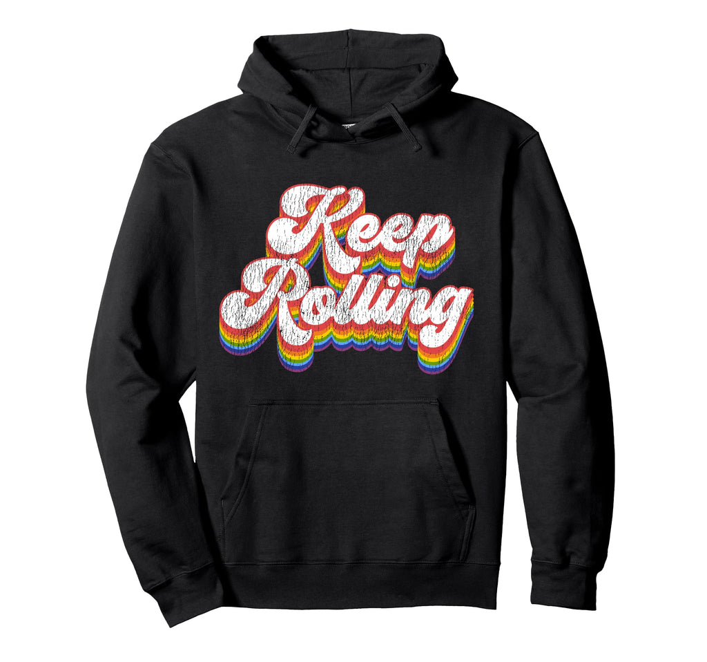 Roller Skating Skate 1970S Keep Rolling Hoodie - Graphic Print for Adults - T-Shirt, Sweatshirt, Hoodie