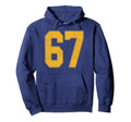 Number 67 Numbered Uniform Sports Hoodie - Fun Novelty Design for Adults - T-Shirt, Sweatshirt, Hoodie