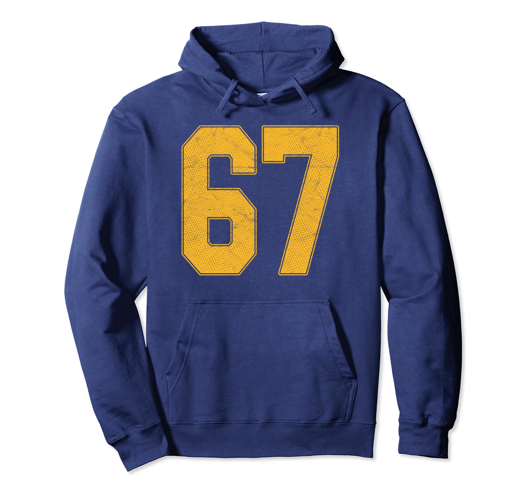 Number 67 Numbered Uniform Sports Hoodie - Fun Novelty Design for Adults - T-Shirt, Sweatshirt, Hoodie