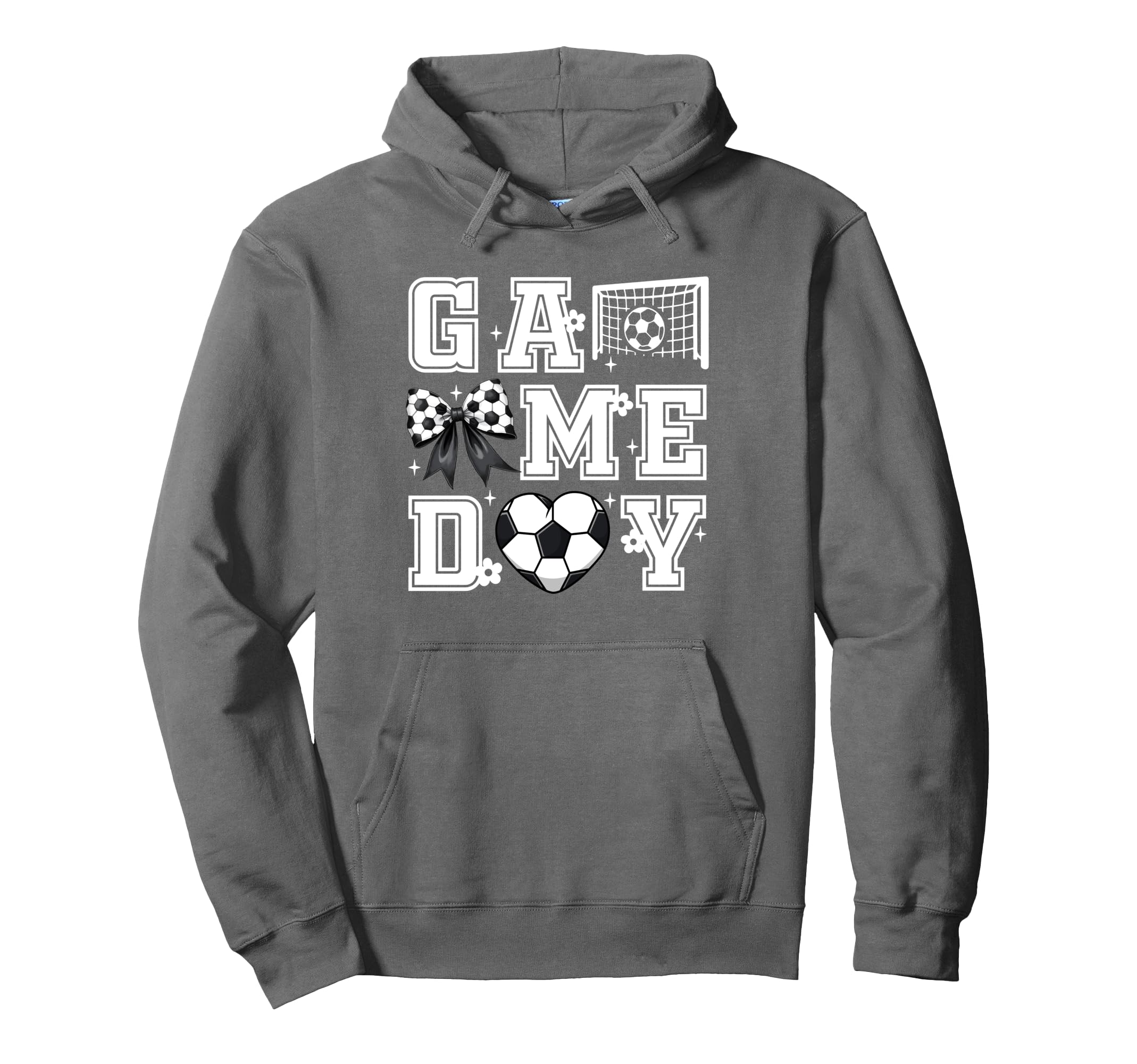 Soccer Game Day Coquette Bow Funny Soccer Hoodie - Graphic Print Men Women - T-Shirt, Sweatshirt, Hoodie