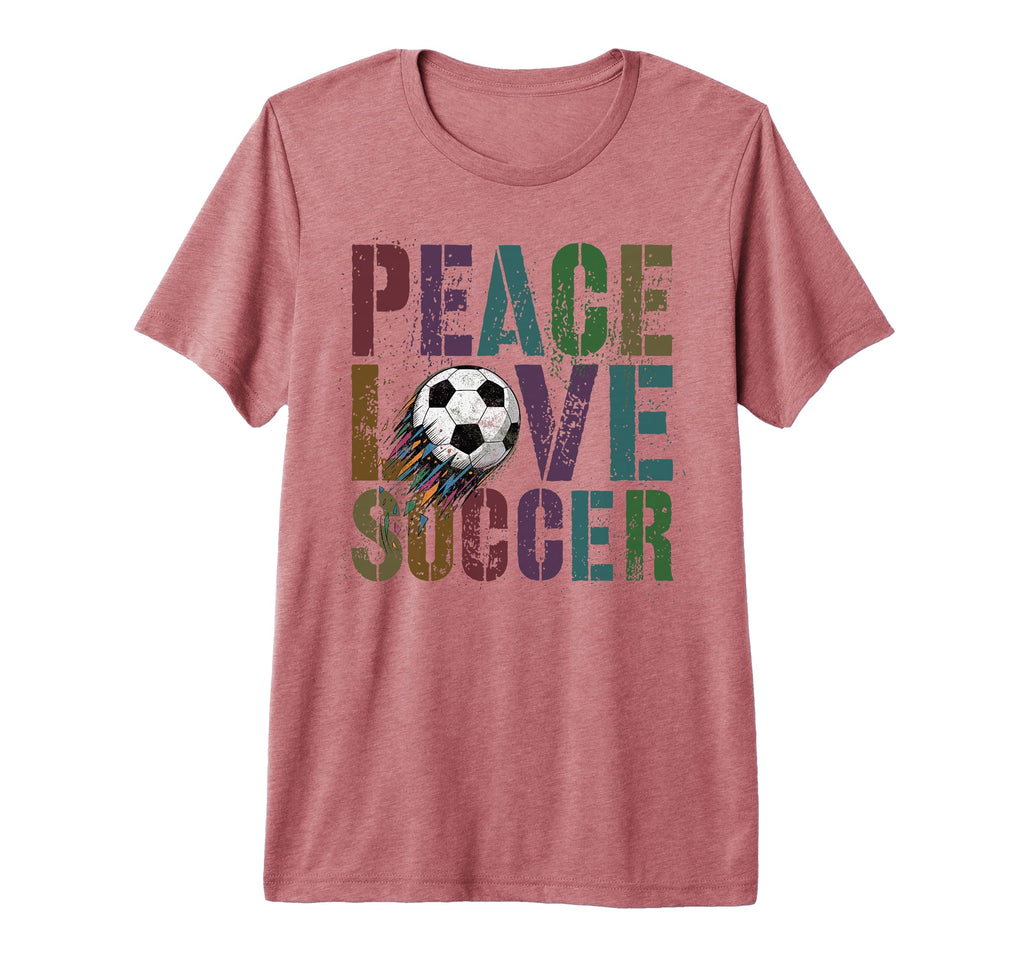 Groovy Peace Love Soccer Kickin Ball Mom T-Shirt - Novelty Apparel Unisex - T-Shirt, Sweatshirt, Hoodie