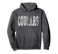 Cougars Mascot Distressed School Sports Hoodie - Unique Graphic Unisex - T-Shirt, Sweatshirt, Hoodie
