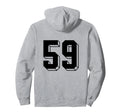 Number 59 Backside 80S 90S Team Jersey Hoodie - Minimalist Print Unisex - T-Shirt, Sweatshirt, Hoodie