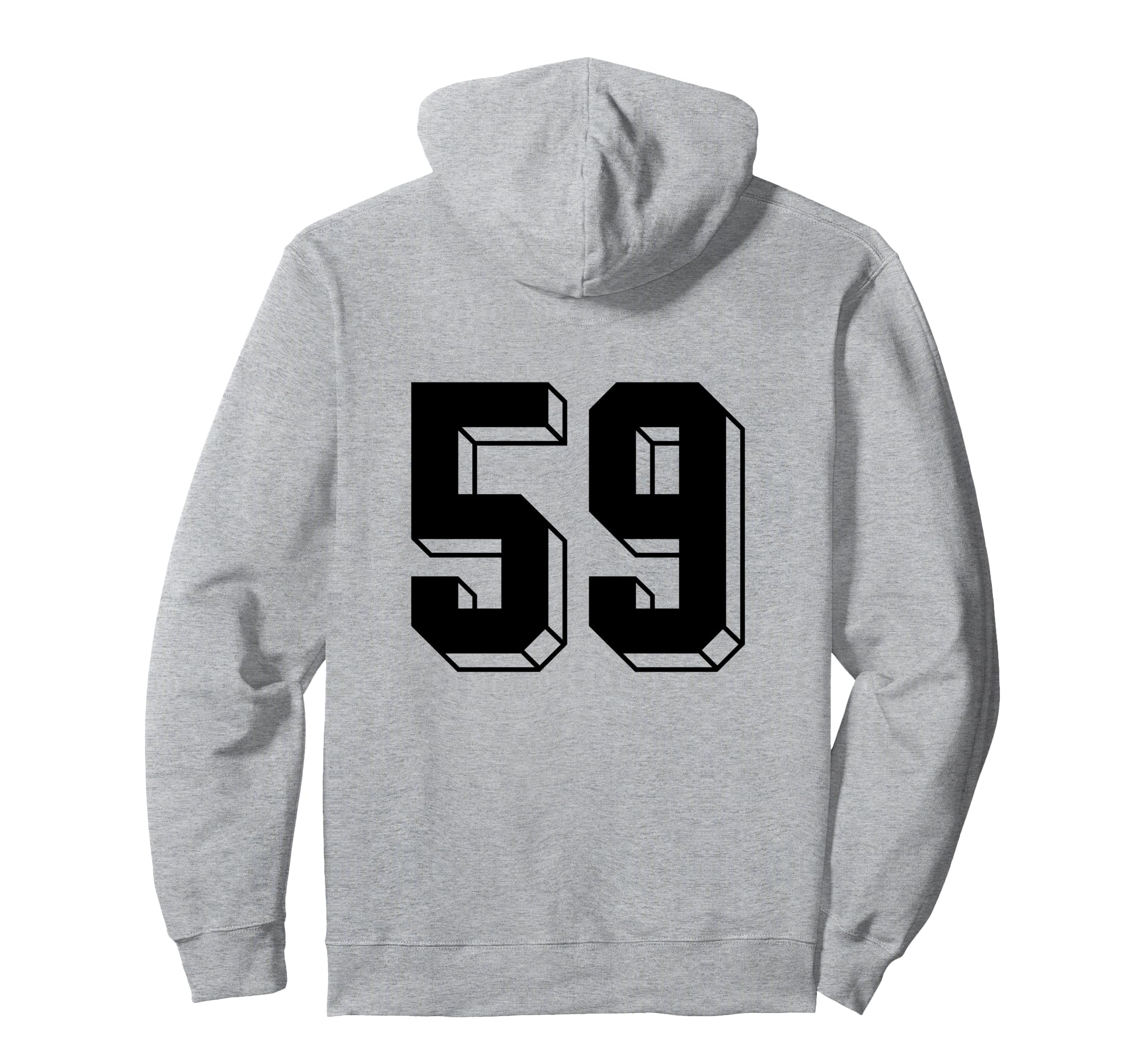 Number 59 Backside 80S 90S Team Jersey Hoodie - Minimalist Print Unisex - T-Shirt, Sweatshirt, Hoodie
