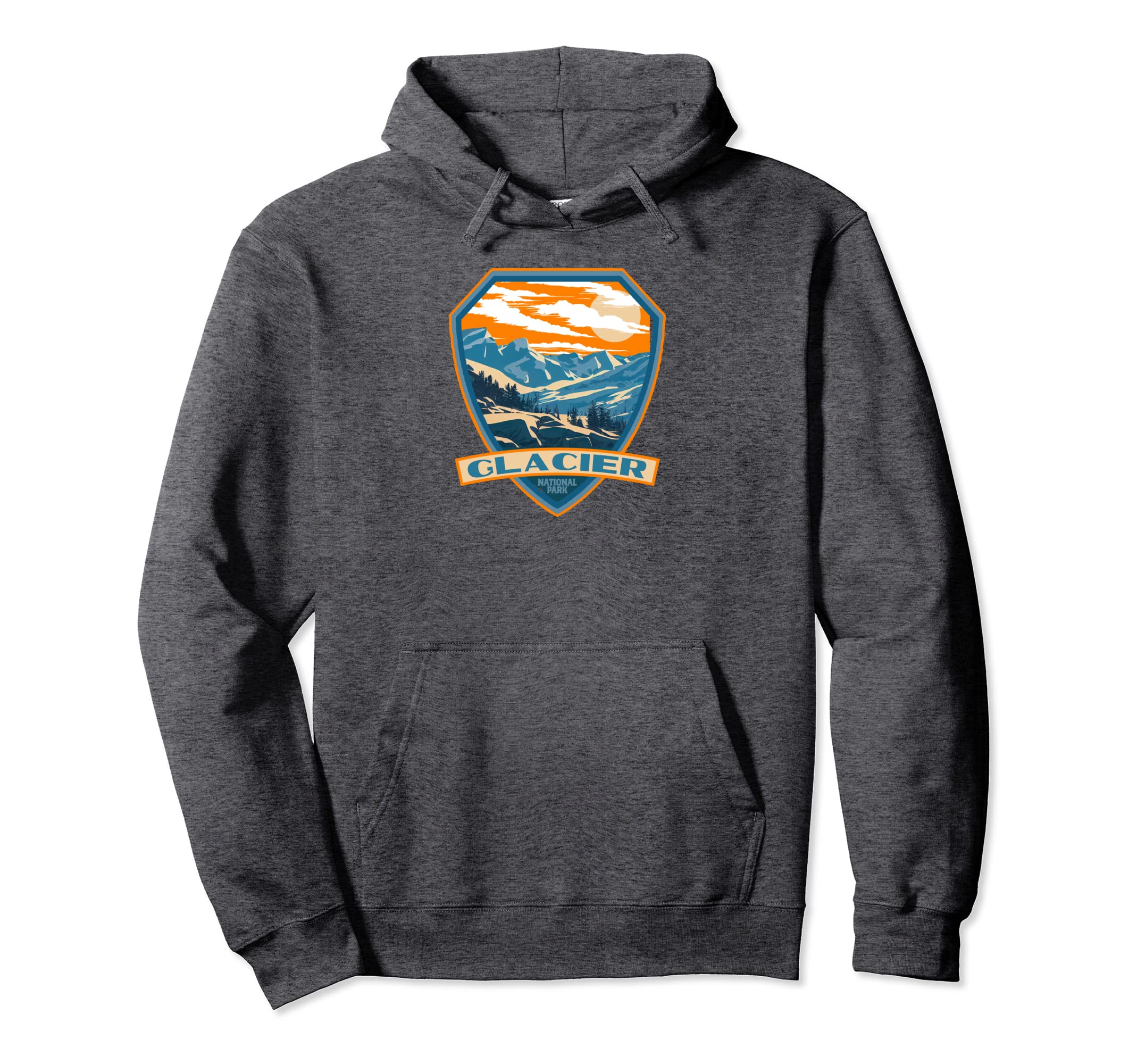 Glacier National Park Wpa Badge Hoodie - Novelty Apparel Unisex - T-Shirt, Sweatshirt, Hoodie