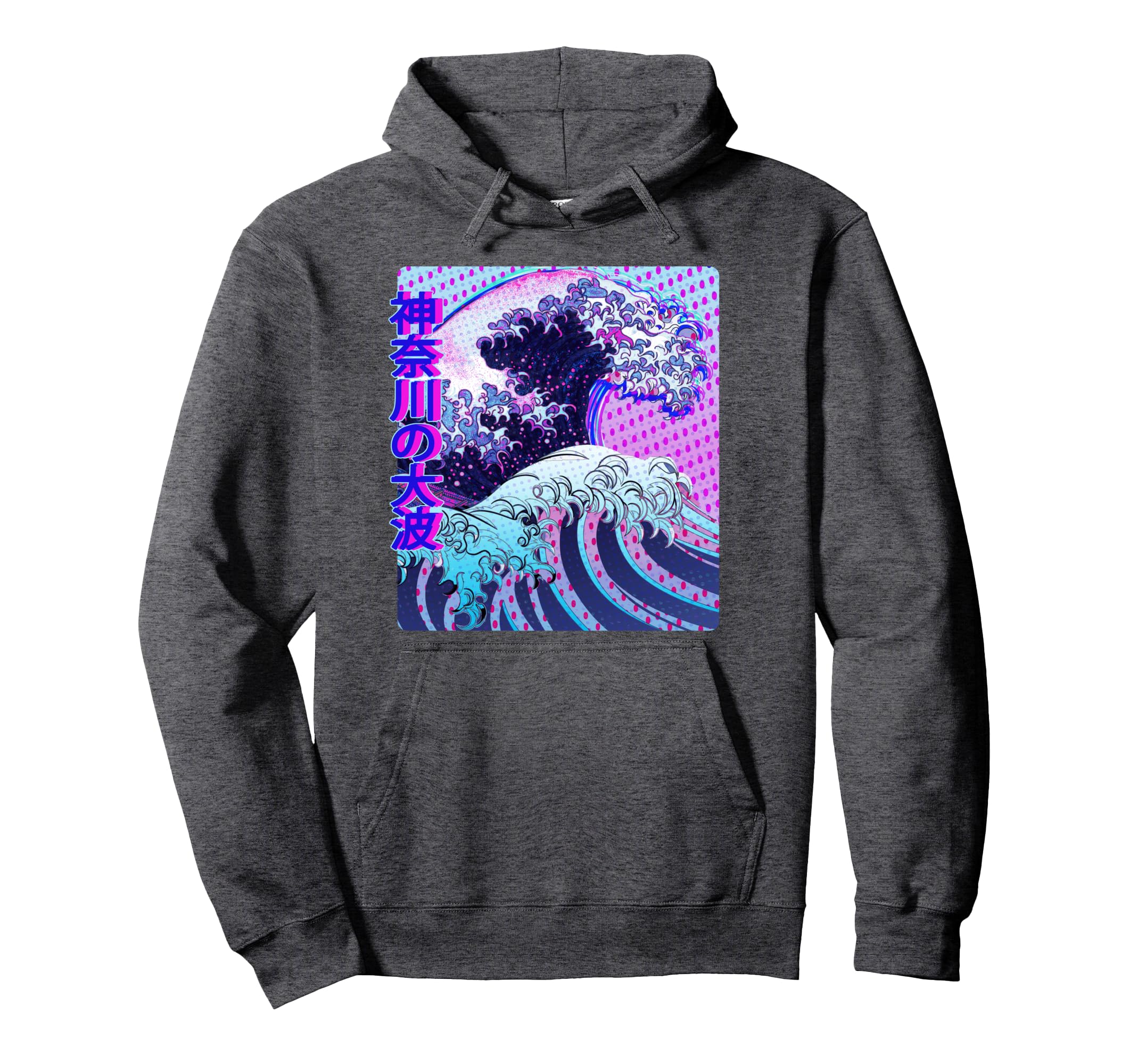 Great Wave Off Kanagawa Vaporwave Hoodie - Novelty Apparel for Adults - T-Shirt, Sweatshirt, Hoodie