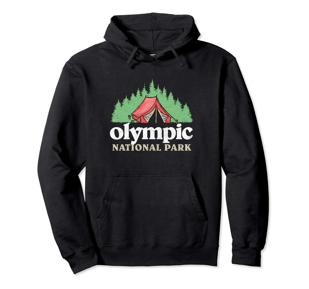 Olympic National Park Tent Camping Hoodie - Unique Graphic Unisex - T-Shirt, Sweatshirt, Hoodie