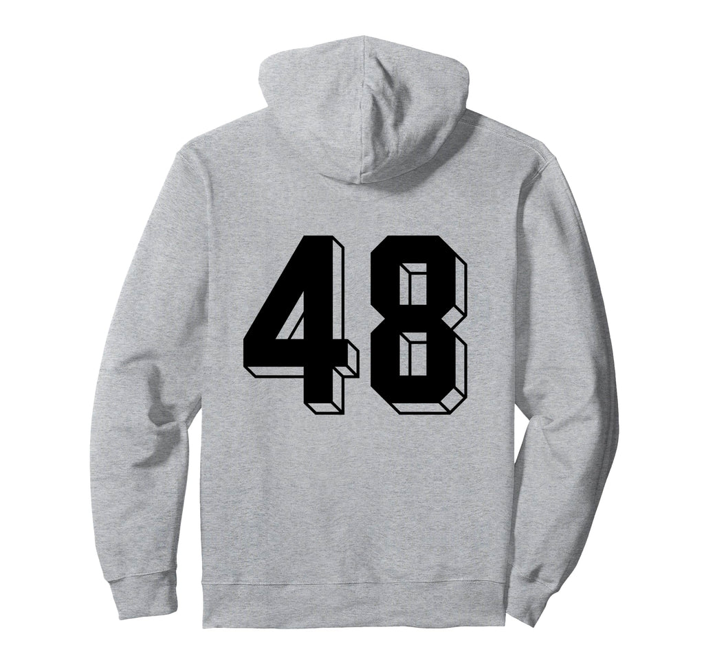 Number 48 Backside 80S 90S Team Jersey Hoodie - Trendy Graphic Unisex - T-Shirt, Sweatshirt, Hoodie