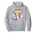 Giraffe Soccer Player Kicking Soccer Hoodie - Unique Graphic for Adults - T-Shirt, Sweatshirt, Hoodie
