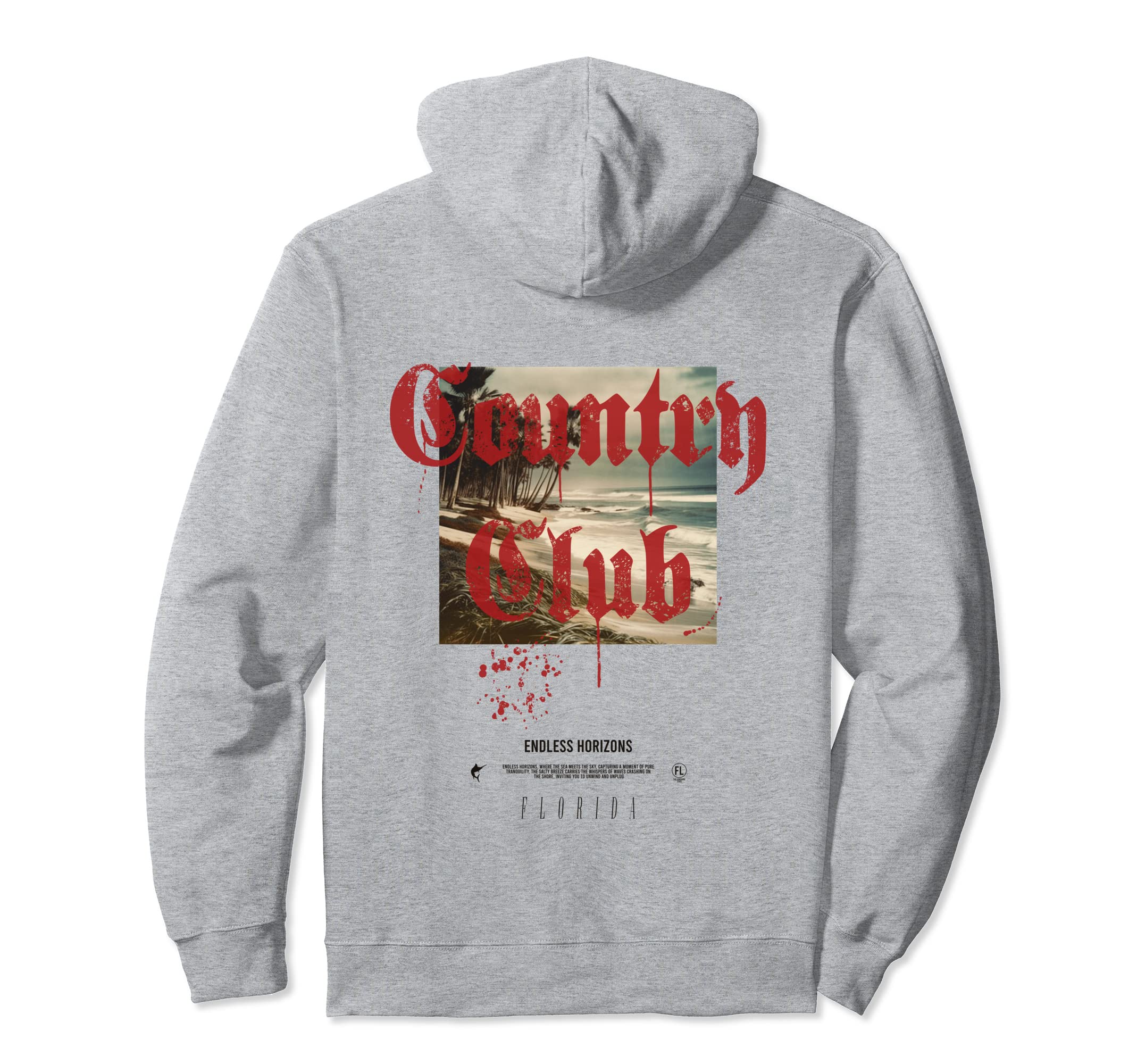 Country Club Florida Fl Tattoo Beach Hoodie - Unique Graphic for Adults - T-Shirt, Sweatshirt, Hoodie
