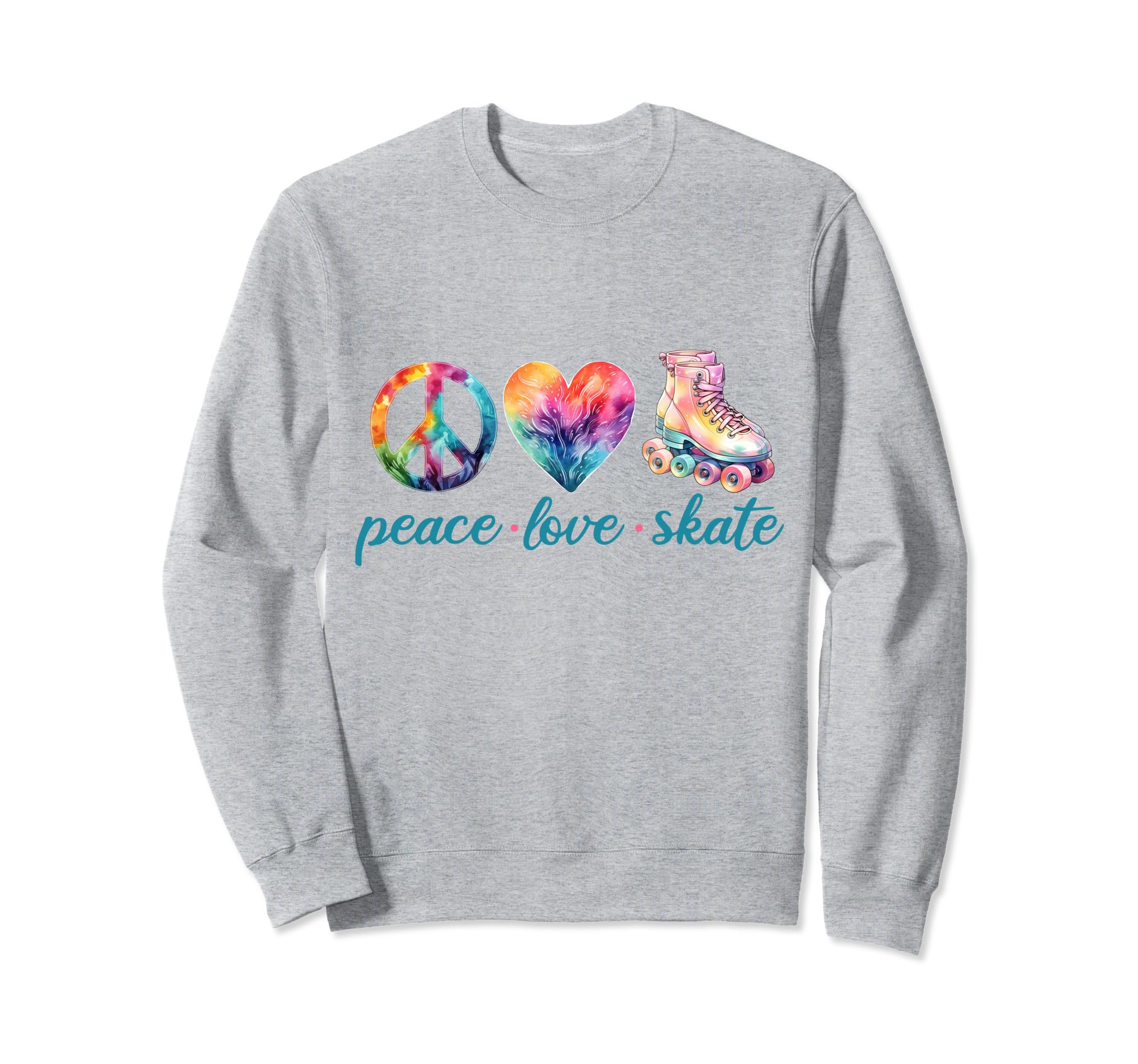Peace Love Skate Roller Skates 70S Sweatshirt - Novelty Apparel Men Women - T-Shirt, Sweatshirt, Hoodie