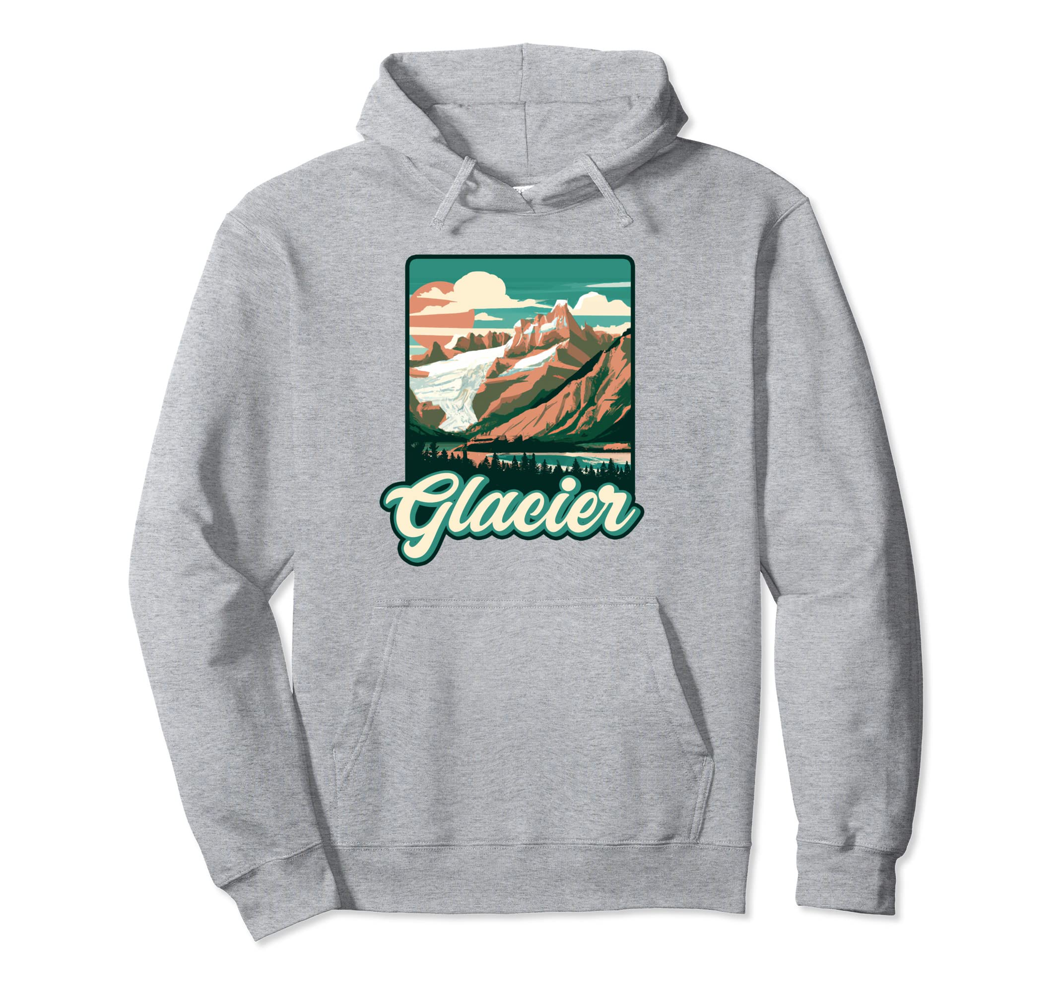 Glacier National Park Montana Hoodie - Unique Graphic Unisex - T-Shirt, Sweatshirt, Hoodie