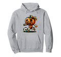 Pumpkin Playing Soccer Orange Bow Hoodie - Trendy Graphic Men Women - T-Shirt, Sweatshirt, Hoodie