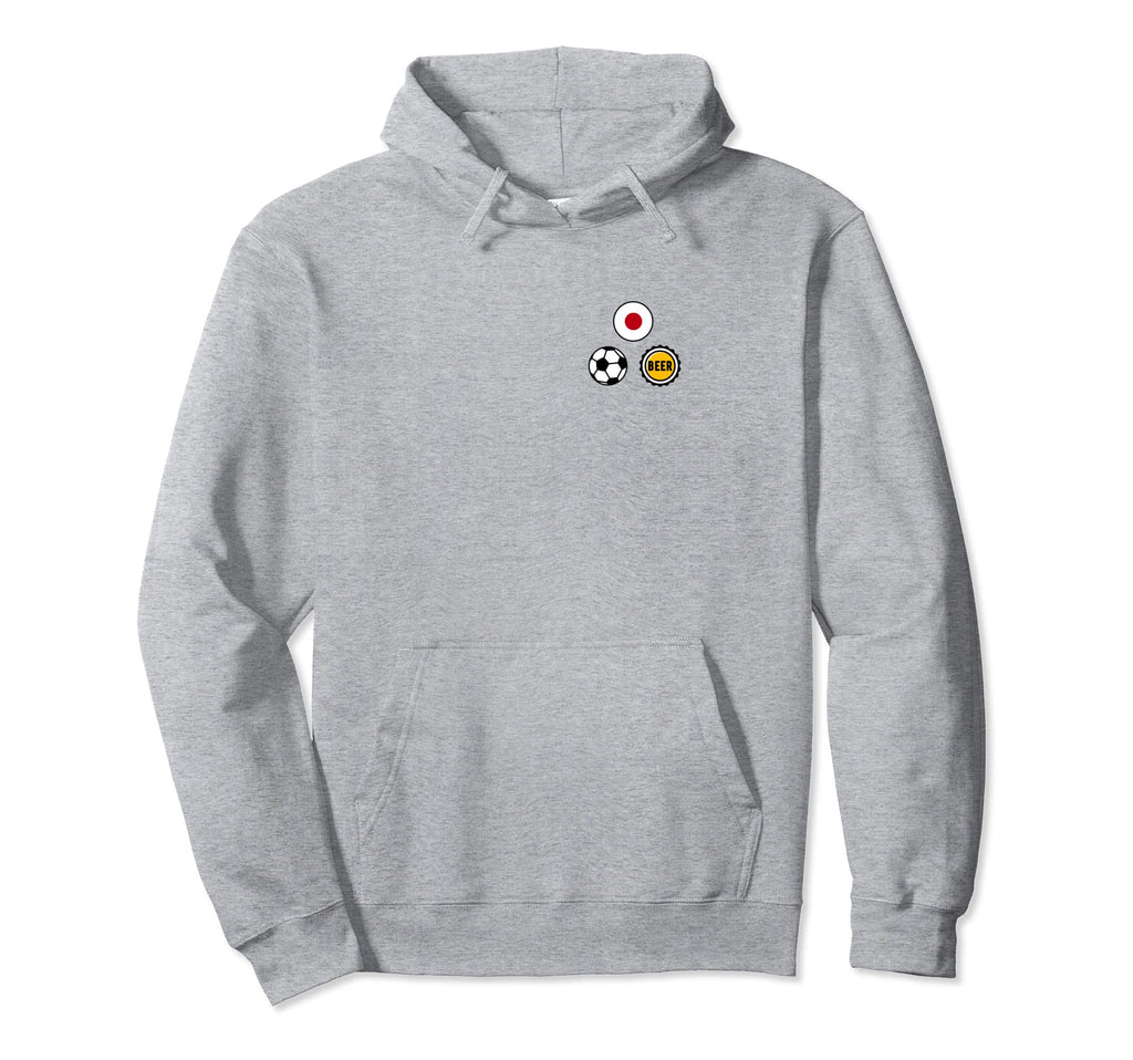 Japan Flag Soccer Beer Pocket Football Hoodie - Minimalist Print Men Women - T-Shirt, Sweatshirt, Hoodie