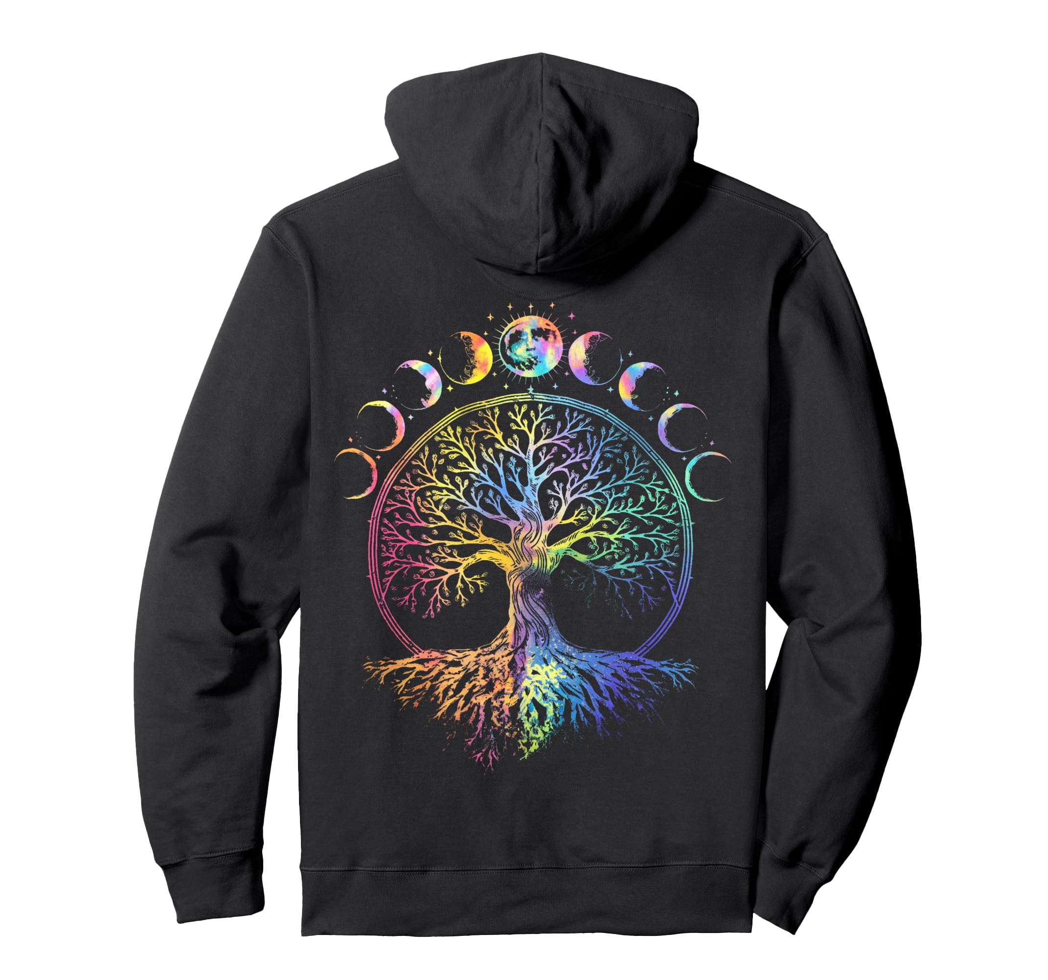 Boho Life Tree Phases Moon Bohemian Hoodie - Unique Graphic for Adults - T-Shirt, Sweatshirt, Hoodie