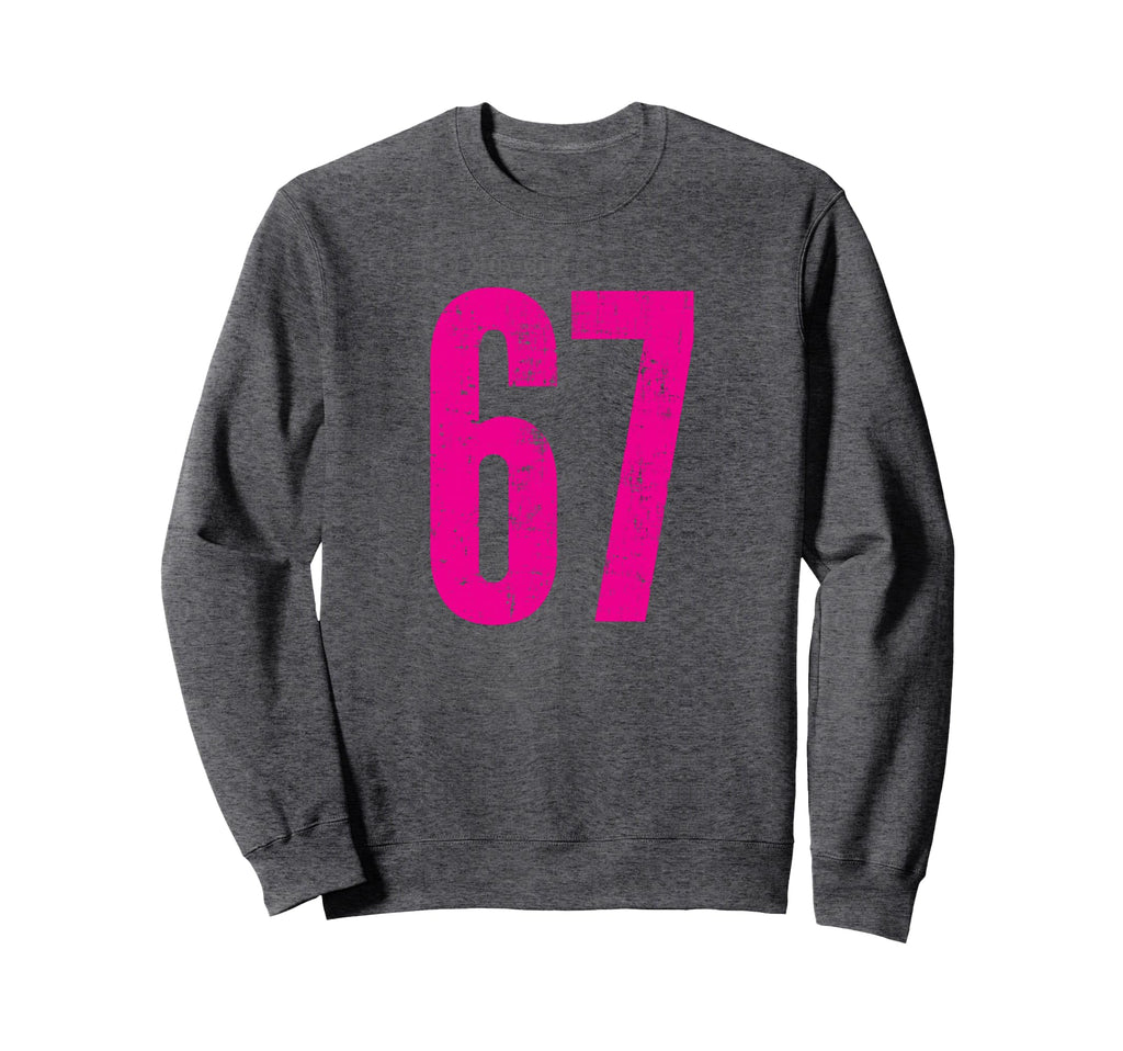 Number 67 Distressed Sport Team Sweatshirt - Aesthetic Graphic Men Women - T-Shirt, Sweatshirt, Hoodie