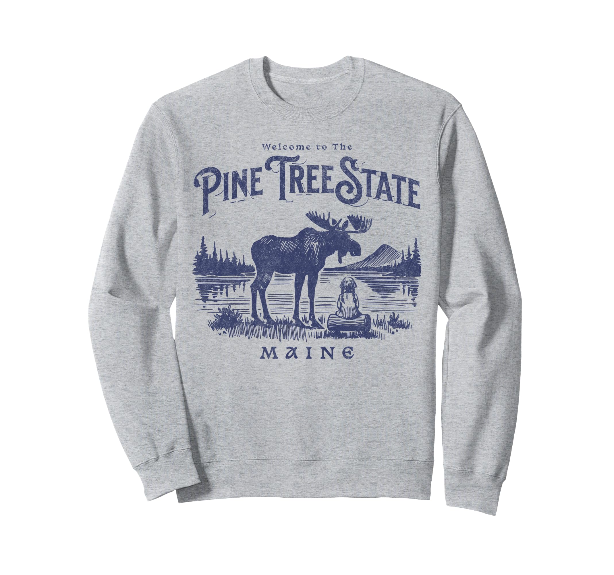 Maine National Parks Camping Hiker Sweatshirt - Minimalist Print Unisex - T-Shirt, Sweatshirt, Hoodie