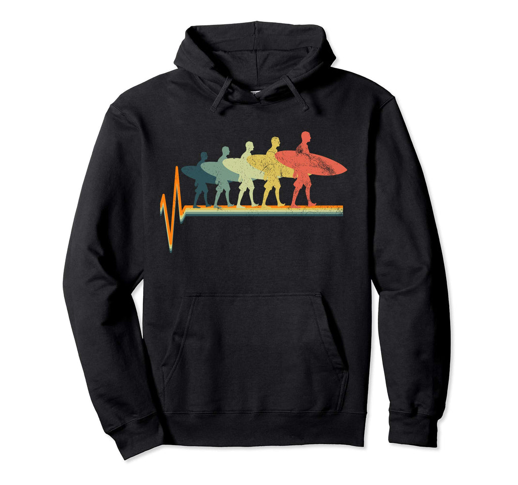 Surfing Heartbeat Surf Gift Hoodie - Streetwear Style Men Women - T-Shirt, Sweatshirt, Hoodie