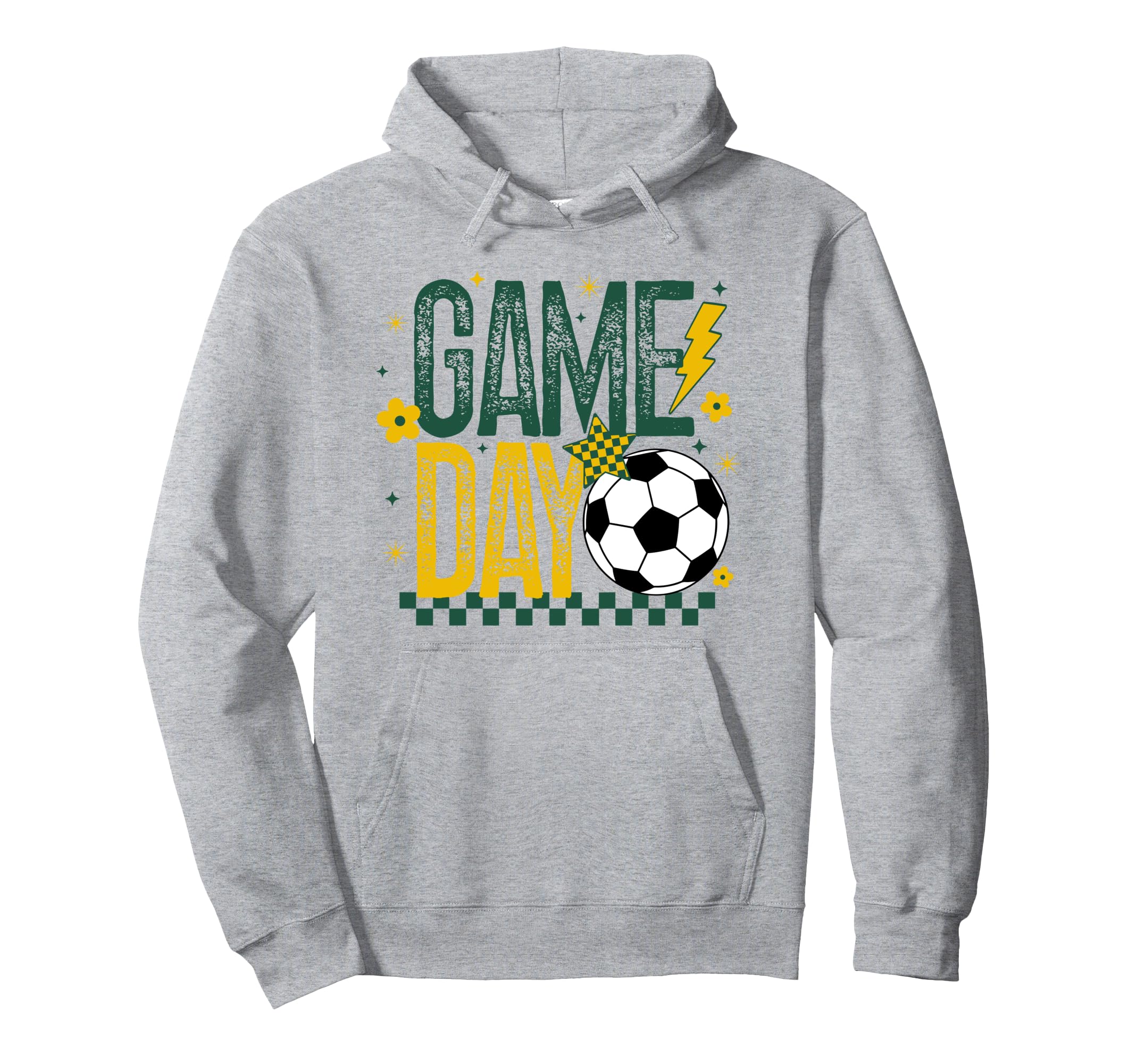Game Day Soccer Season Green Yellow Hoodie - Streetwear Style Men Women - T-Shirt, Sweatshirt, Hoodie