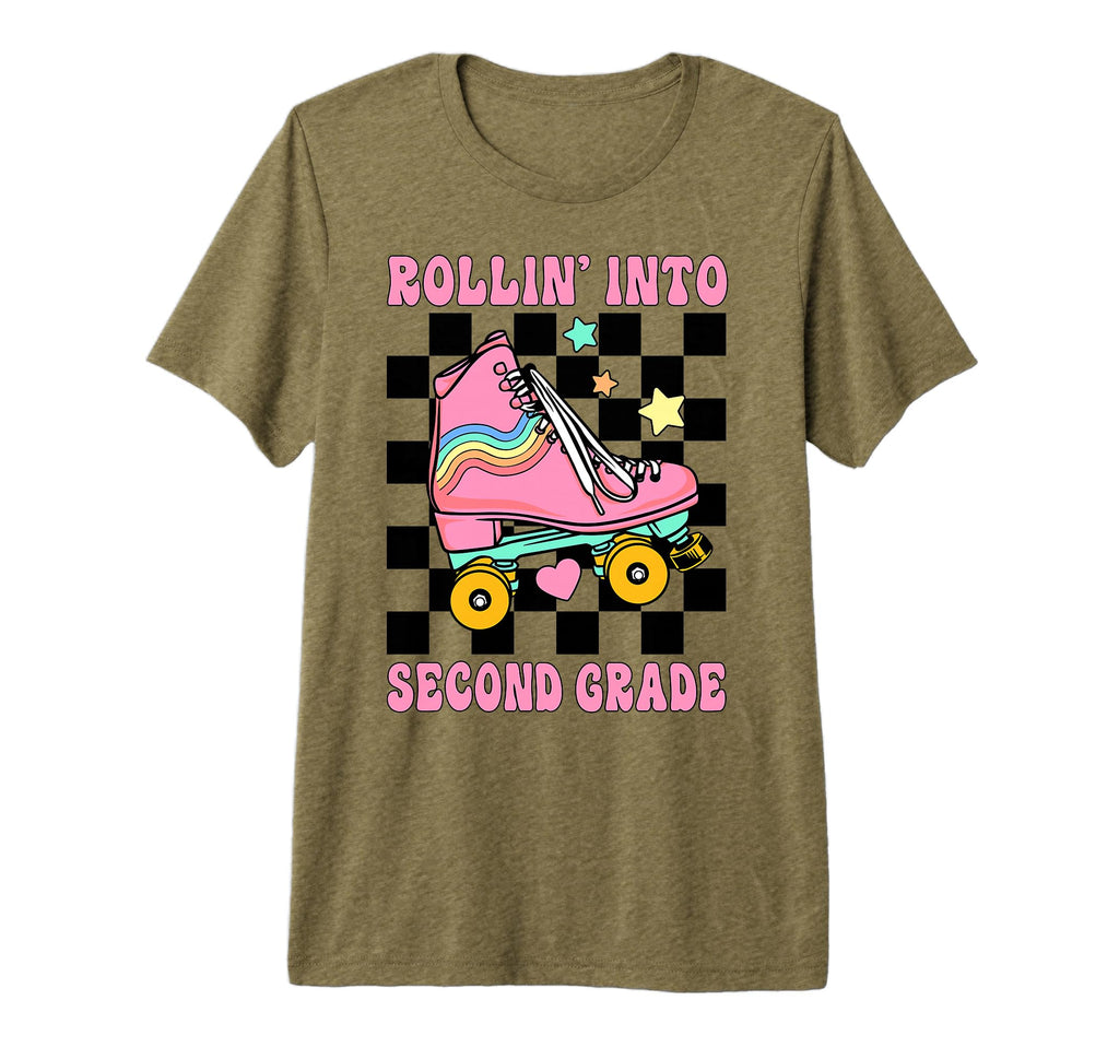 Rolling Into Second Grade Roller T-Shirt - Novelty Apparel for Adults - T-Shirt, Sweatshirt, Hoodie