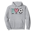 Peace Love Soccer Soccer Lover Hoodie - Fun Novelty Design for Adults - T-Shirt, Sweatshirt, Hoodie
