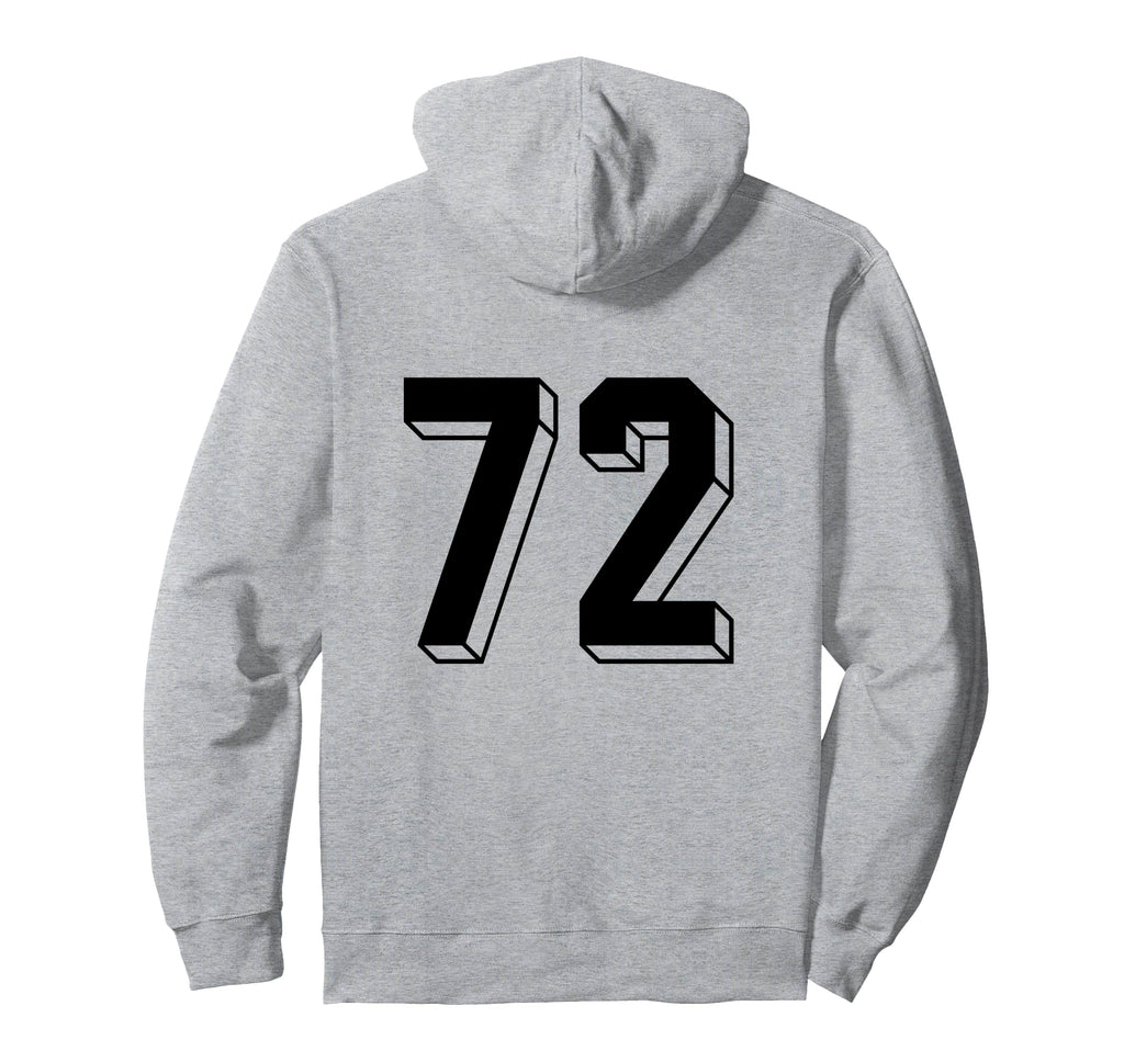 Number 72 Backside 80S 90S Team Jersey Hoodie - Aesthetic Graphic Unisex - T-Shirt, Sweatshirt, Hoodie