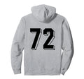 Number 72 Backside 80S 90S Team Jersey Hoodie - Aesthetic Graphic Unisex - T-Shirt, Sweatshirt, Hoodie