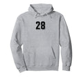 Number 28 80S 90S Soccer Team Jersey Hoodie - Novelty Apparel for Adults - T-Shirt, Sweatshirt, Hoodie