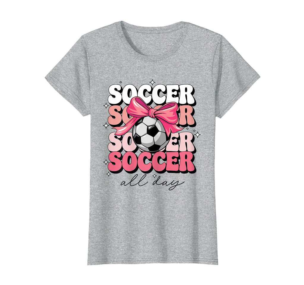 Groovy Soccer Coquette Bow Soccer T-Shirt - Streetwear Style for Adults - T-Shirt, Sweatshirt, Hoodie
