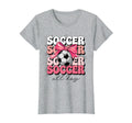 Groovy Soccer Coquette Bow Soccer T-Shirt - Streetwear Style for Adults - T-Shirt, Sweatshirt, Hoodie