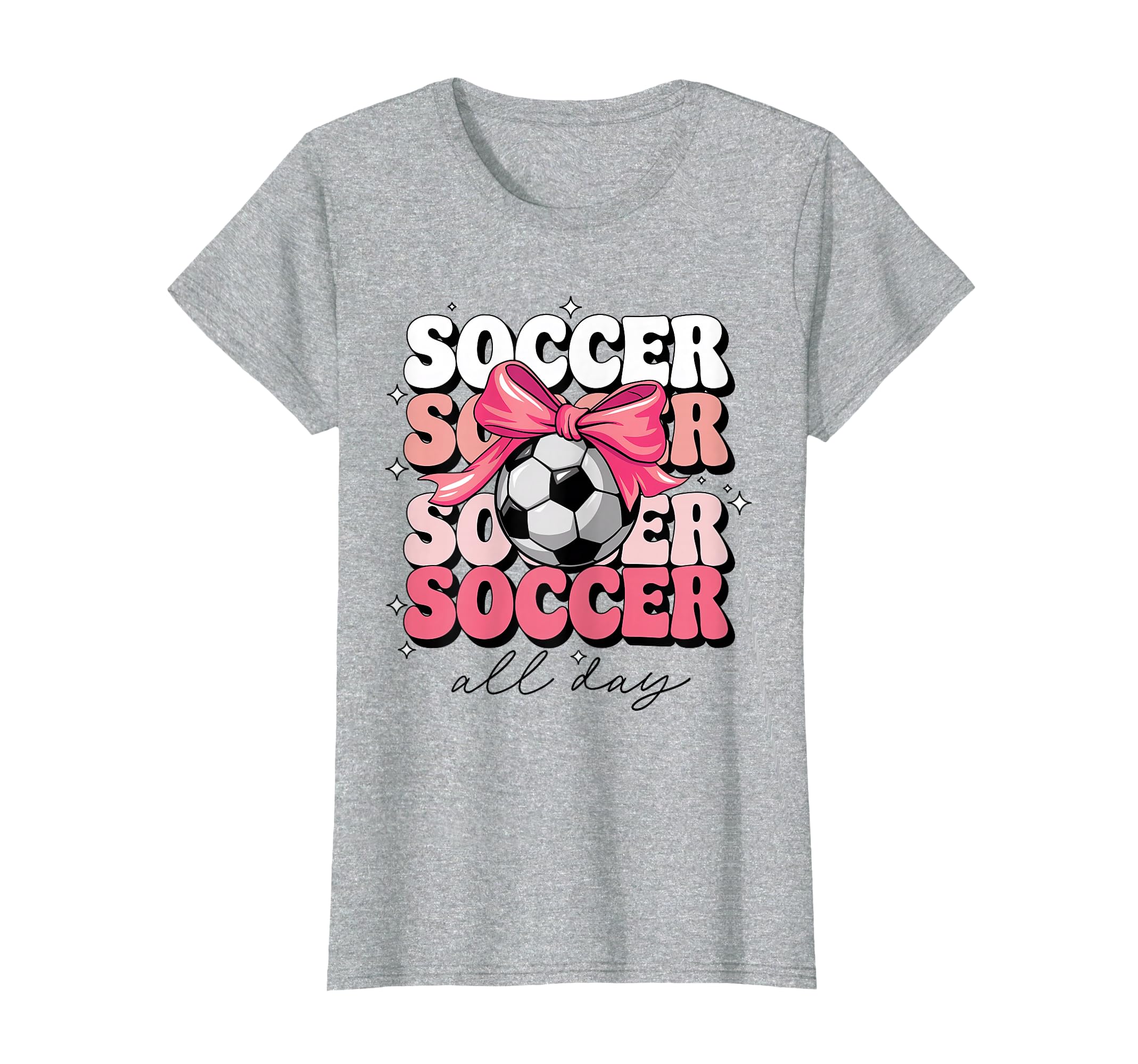 Groovy Soccer Coquette Bow Soccer T-Shirt - Streetwear Style for Adults - T-Shirt, Sweatshirt, Hoodie