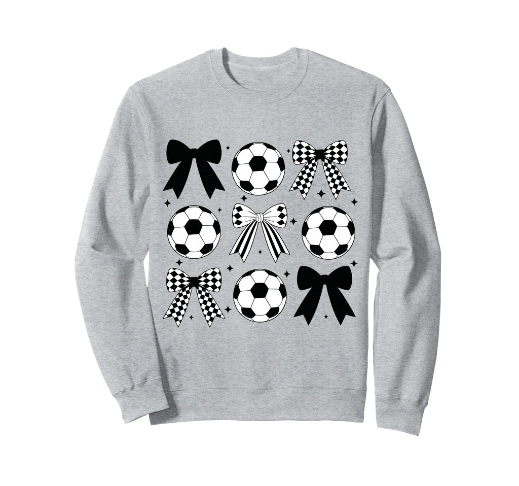 Soccer Coquette Bow Funny Coquette Sweatshirt - Graphic Print for Adults - T-Shirt, Sweatshirt, Hoodie