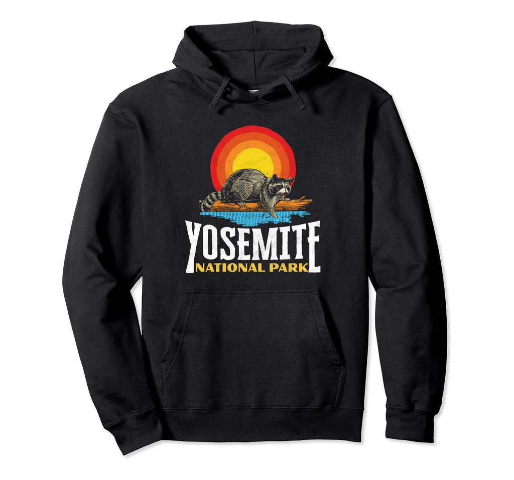 Yosemite National Park Raccoon Sun Hoodie - Novelty Apparel for Adults - T-Shirt, Sweatshirt, Hoodie