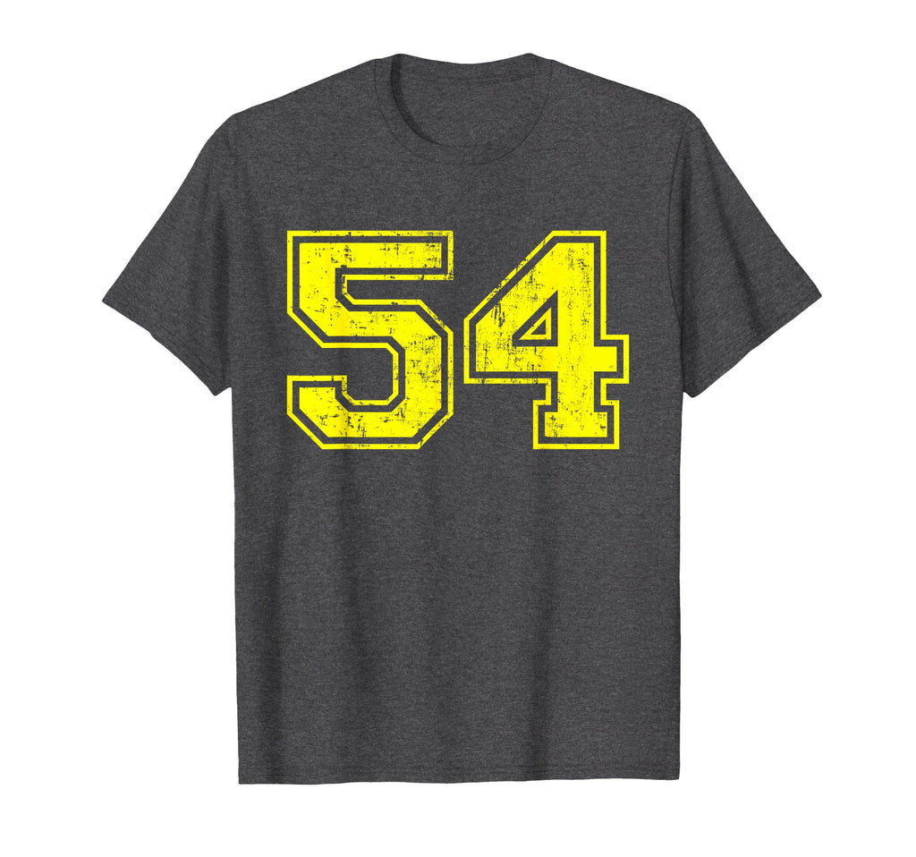 Number 54 Varsity Distressed T-Shirt - Casual Everyday Wear for Adults - T-Shirt, Sweatshirt, Hoodie
