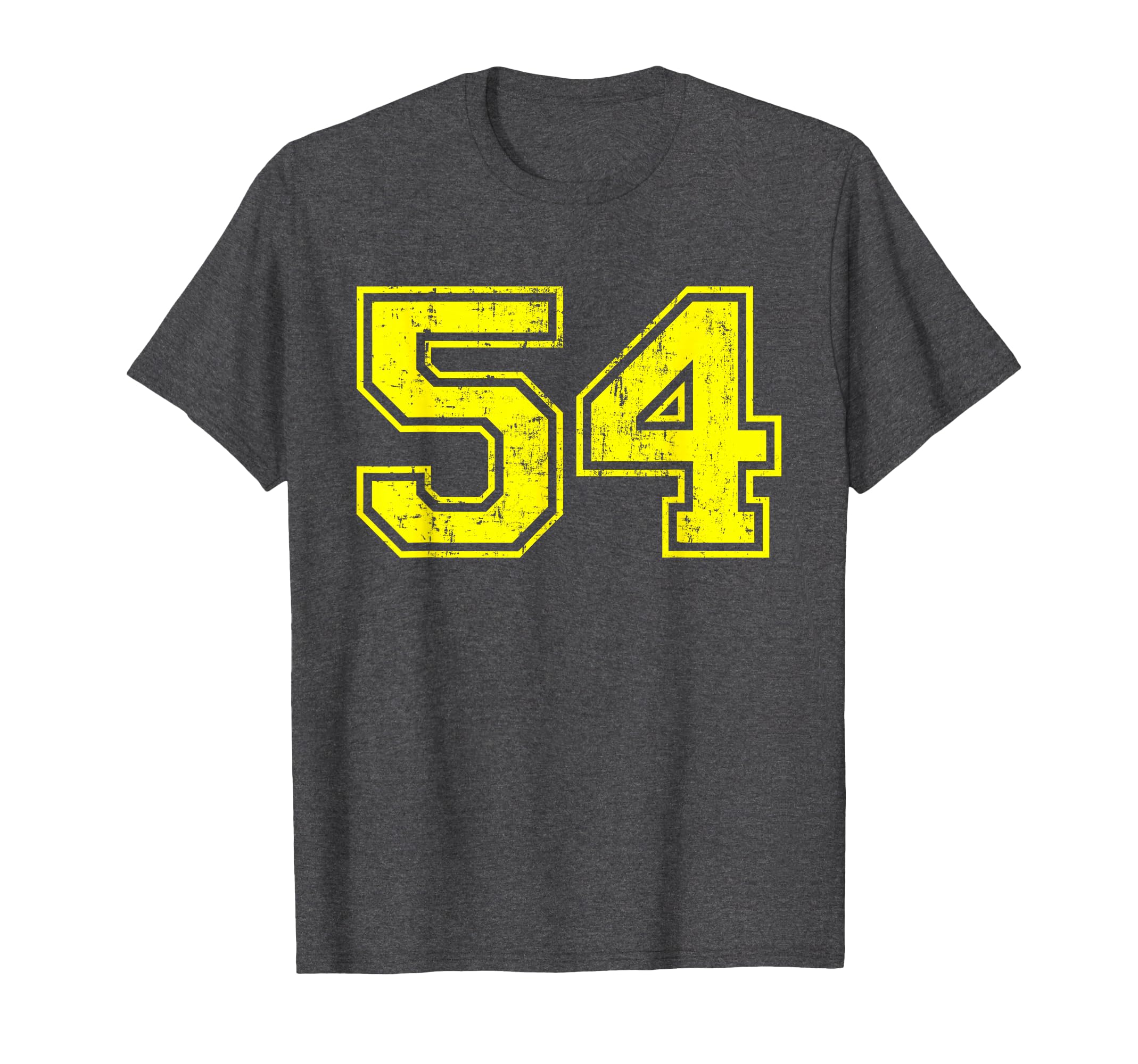 Number 54 Varsity Distressed T-Shirt - Casual Everyday Wear for Adults - T-Shirt, Sweatshirt, Hoodie