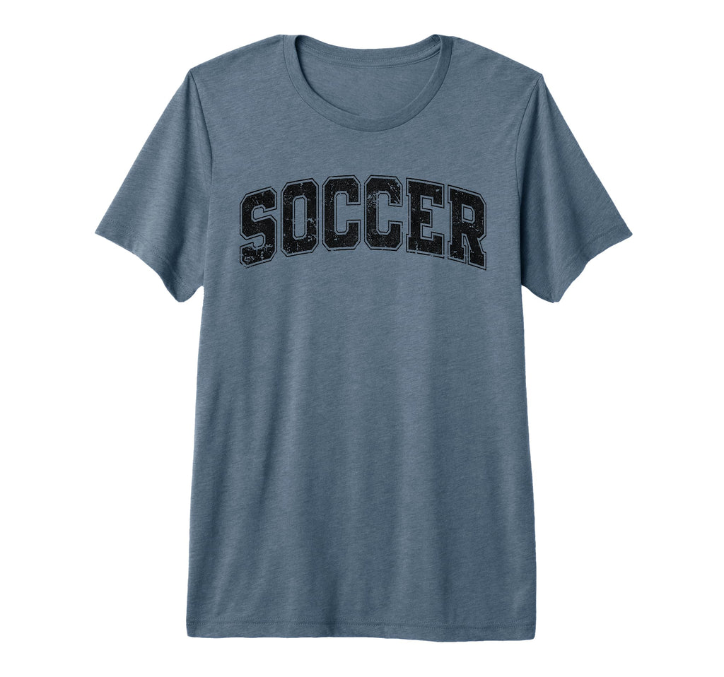 Soccer Varsity Black Text Tri Blend T-Shirt - Graphic Print for Adults - T-Shirt, Sweatshirt, Hoodie