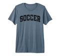 Soccer Varsity Black Text Tri Blend T-Shirt - Graphic Print for Adults - T-Shirt, Sweatshirt, Hoodie