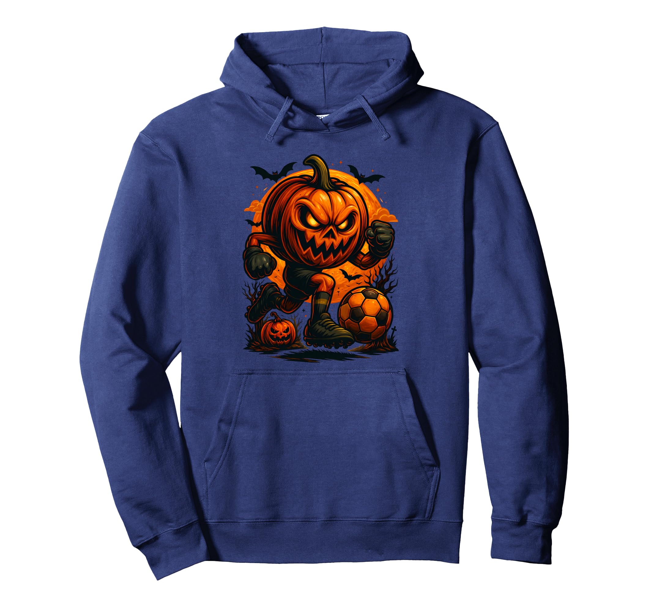 Happy Halloween Scary Pumpkin Showing Hoodie - Novelty Apparel for Adults - T-Shirt, Sweatshirt, Hoodie