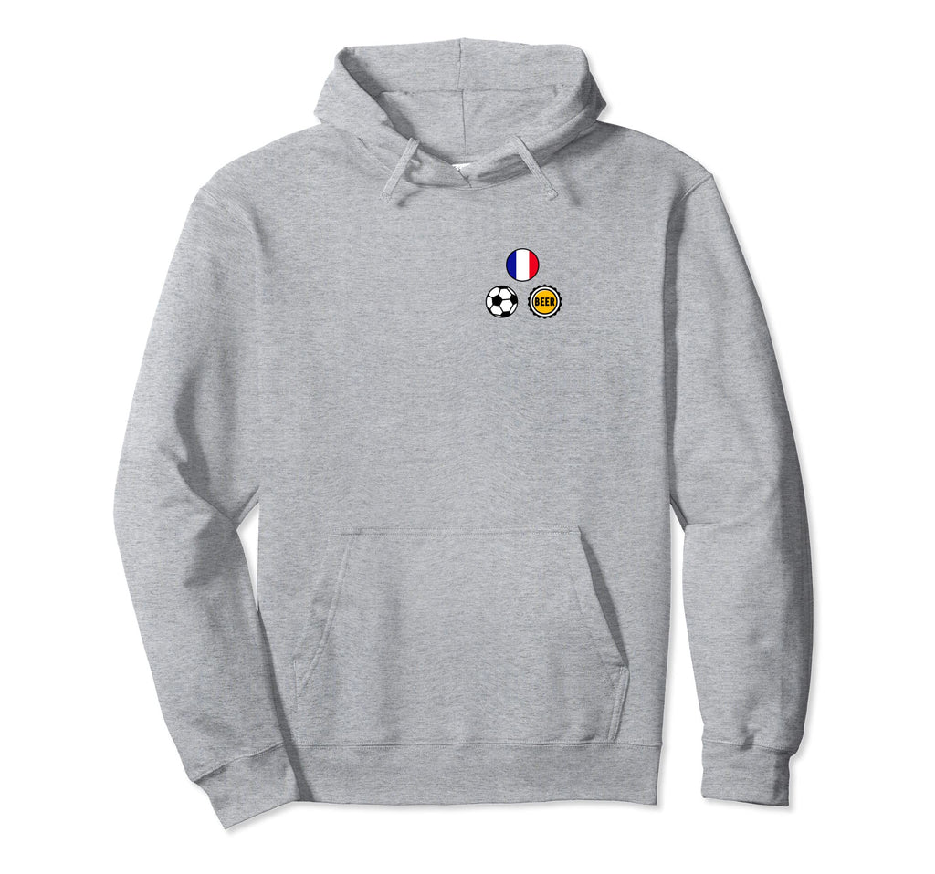 France Flag Soccer Beer Pocket Football Hoodie - Unique Graphic Unisex - T-Shirt, Sweatshirt, Hoodie