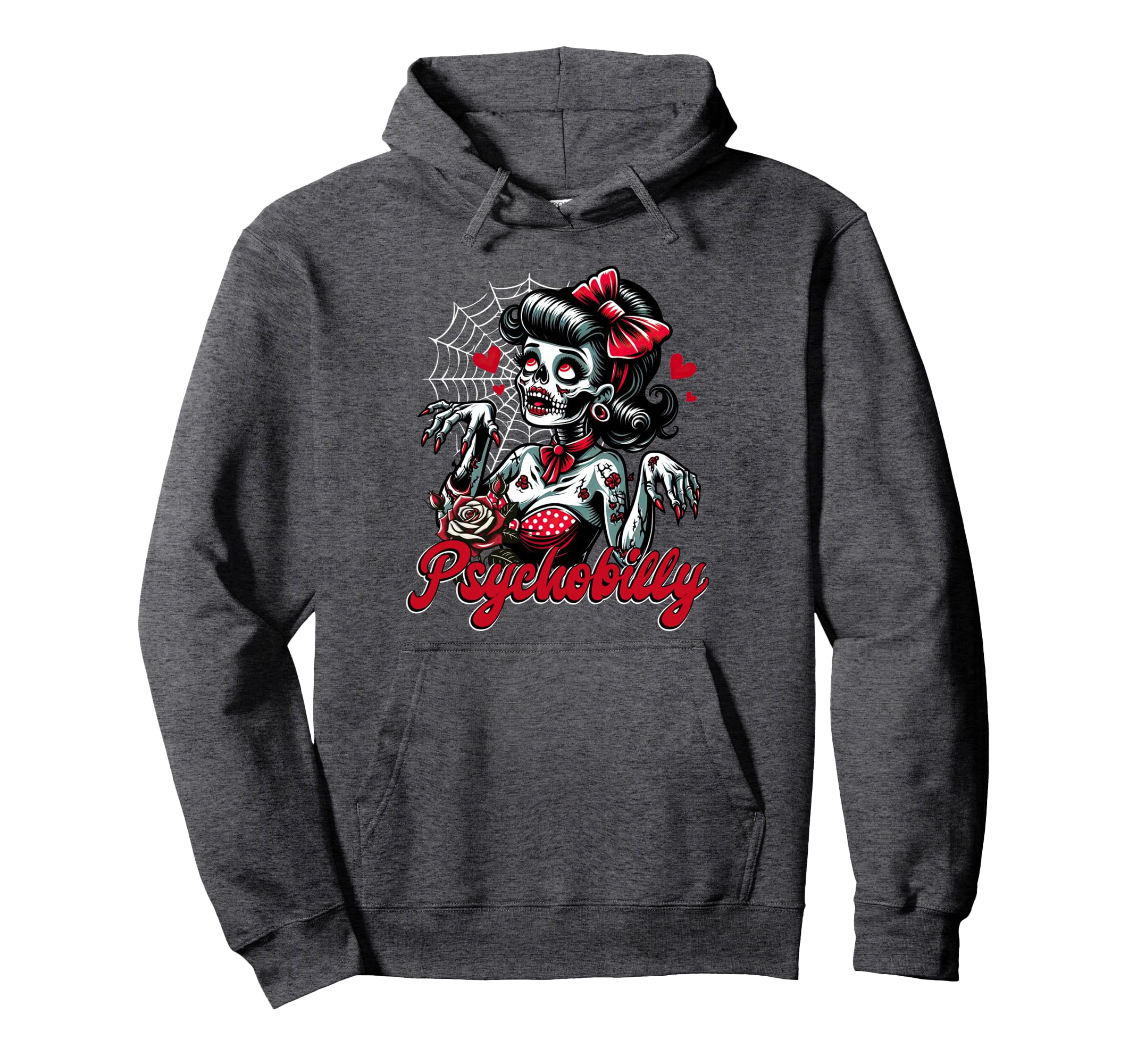Kawaii Horror Zombie Rockabilly Hoodie - Casual Everyday Wear for Adults - T-Shirt, Sweatshirt, Hoodie