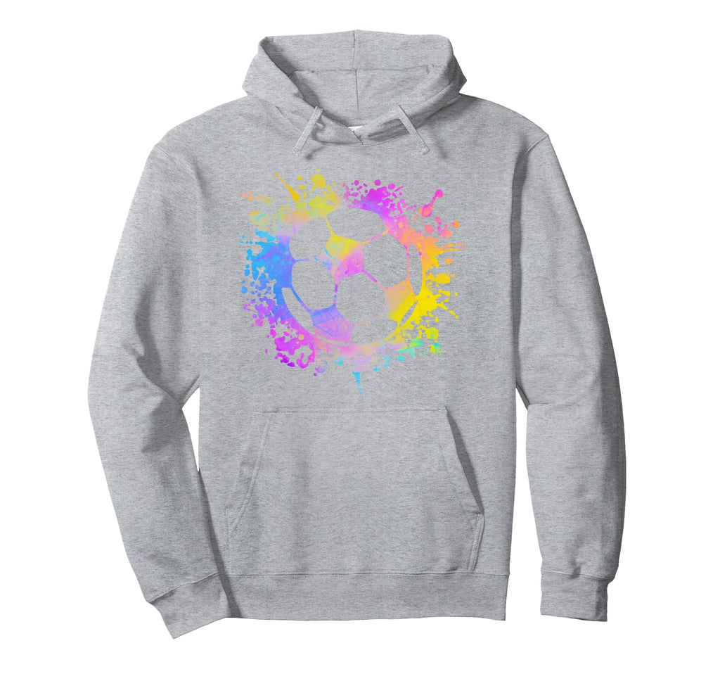 Soccer Ball Watercolor Paint Splashes Hoodie - Custom Art Print Men Women - T-Shirt, Sweatshirt, Hoodie