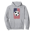 States Soccer Distressed Usa Flag Hoodie - Graphic Print for Adults - T-Shirt, Sweatshirt, Hoodie
