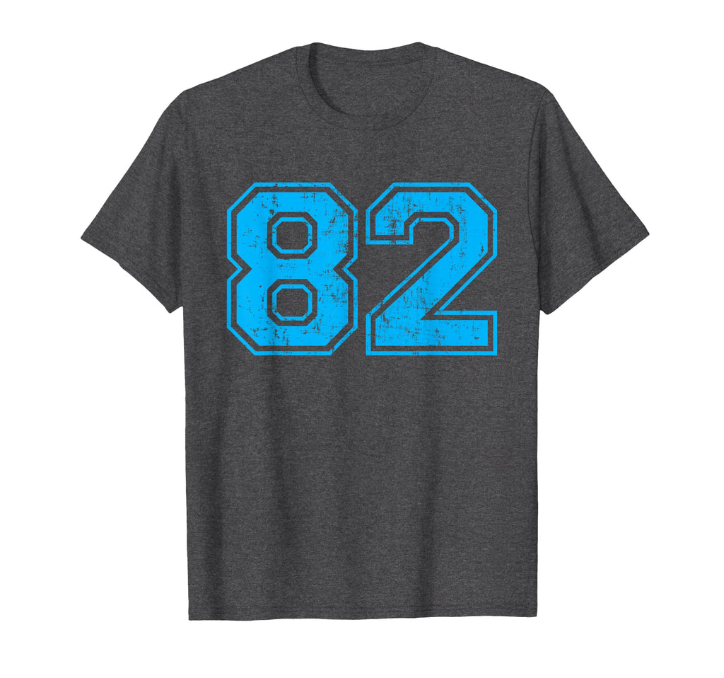 Number 82 Varsity Distressed Sport T-Shirt - Fun Novelty Design for Adults - T-Shirt, Sweatshirt, Hoodie